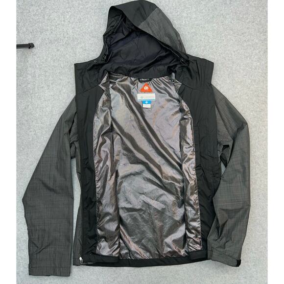 Columbia Omnitech Hooded Jacket Black Gray Women's Large - Picture 4 of 15